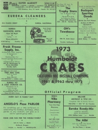 1973 Humboldt Crabs California NBC Baseball Champions
